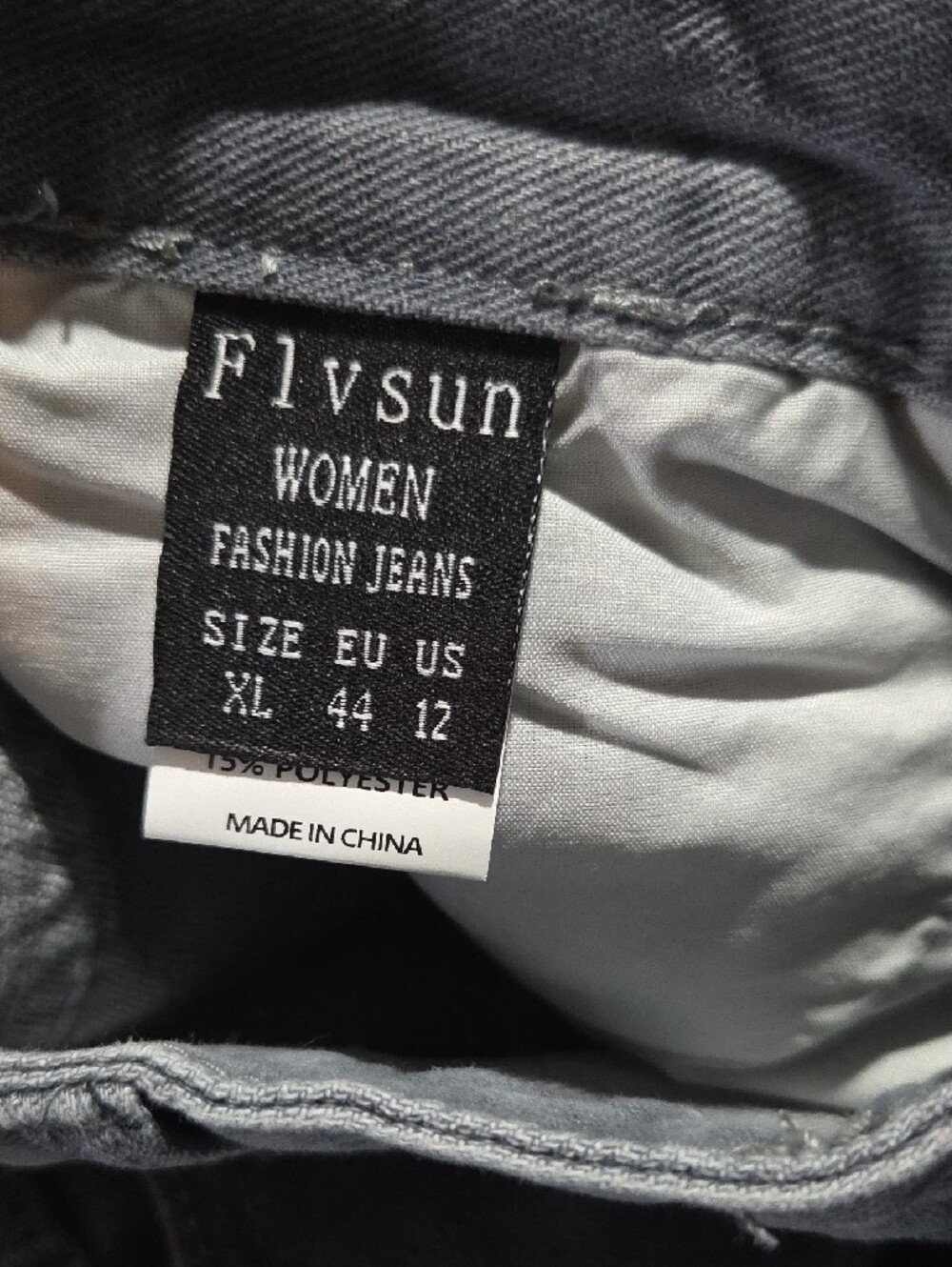 ELVSUN branded grey denim jeans - Picture 5 of 6